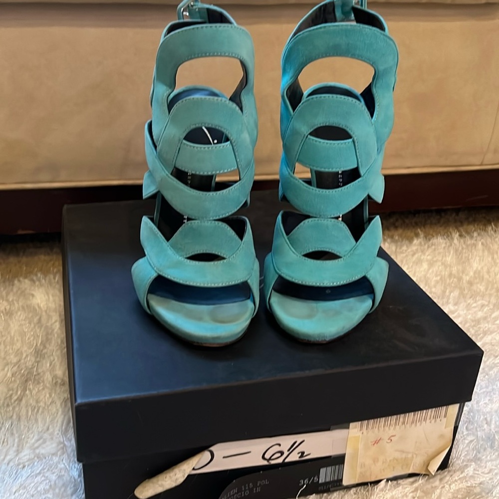 Giuseppe Zanotti Blue Suede Sandal